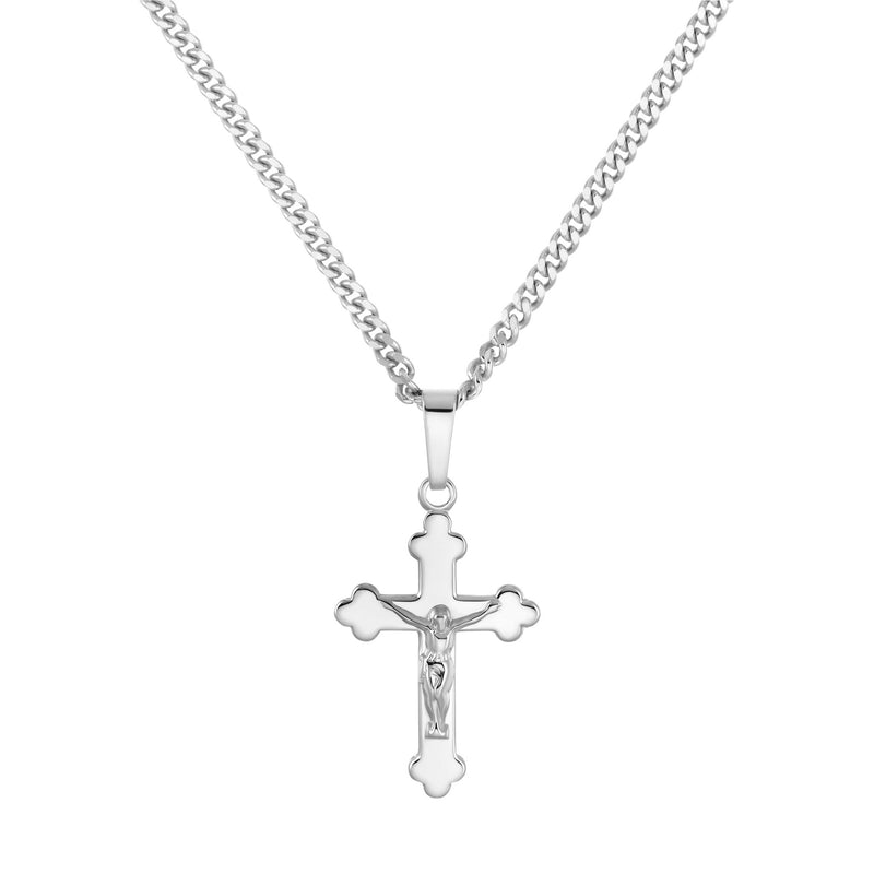 CROSS BODY NECKLACE 925 SILVER RHODIUM PLATED