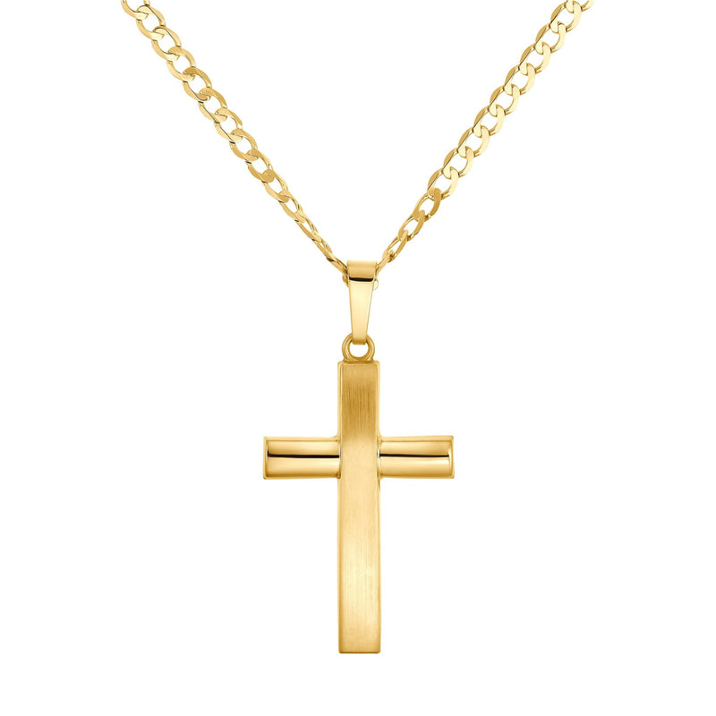 CROSS MATT POLISHED NECKLACE 333 GOLD
