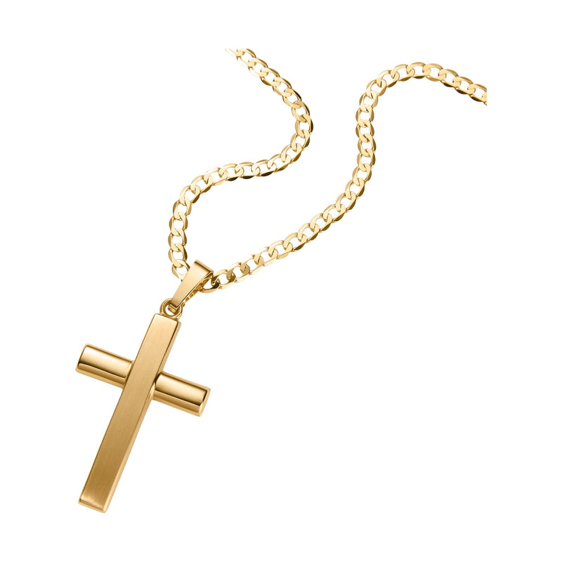 CROSS MATT POLISHED NECKLACE 333 GOLD