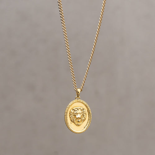 LION NECKLACE 925 SILVER 18 CARAT GOLD PLATED - IDENTIM®