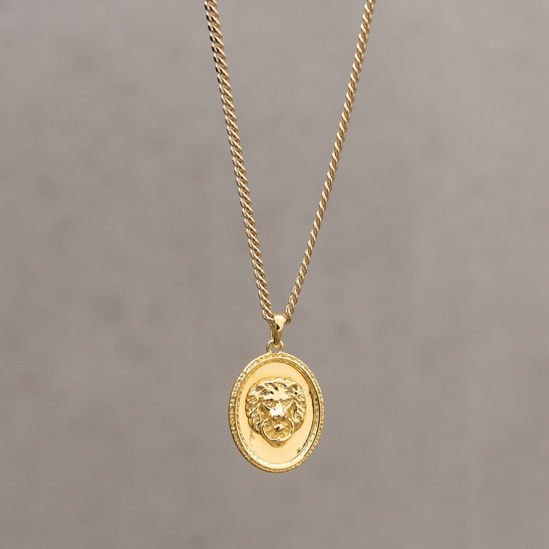 LION NECKLACE 925 SILVER 18 CARAT GOLD PLATED