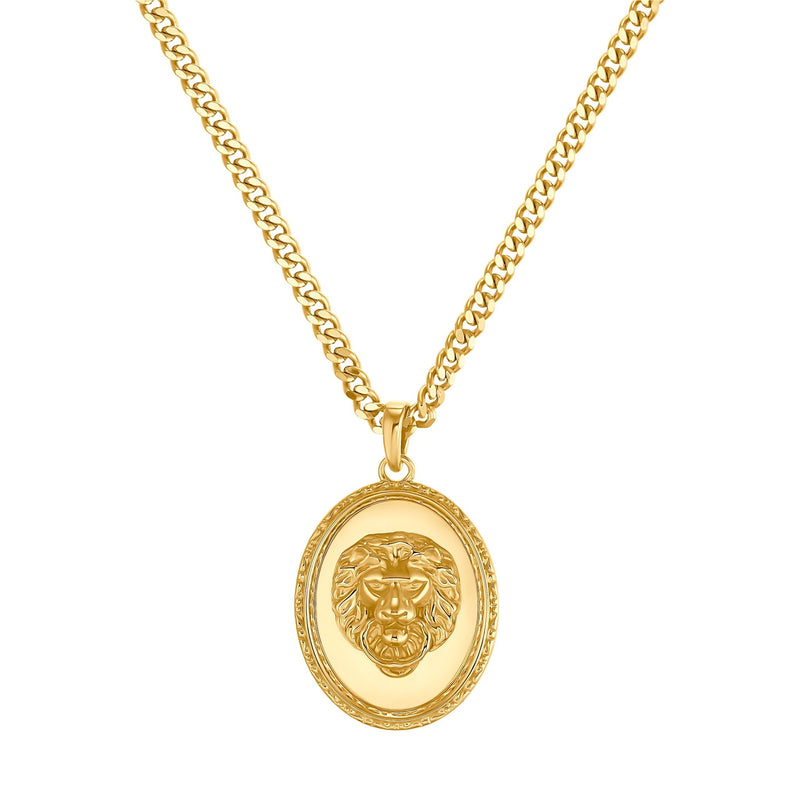 LION NECKLACE 925 SILVER 18 CARAT GOLD PLATED