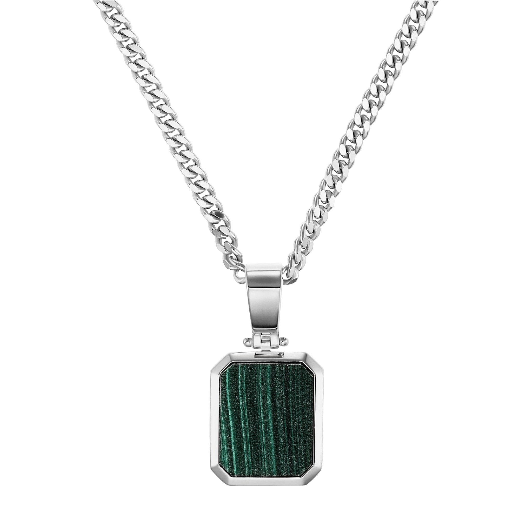 Men's malachite outlet necklace