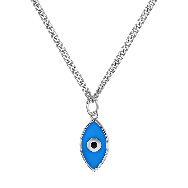 NAZAR EYE NECKLACE 925 SILVER RHODIUM PLATED