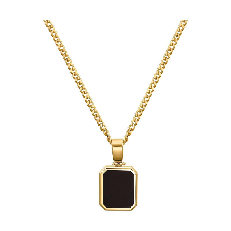 ONYX OCTAGON NECKLACE 585 GOLD