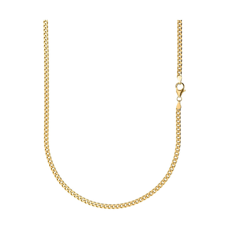 Curb chain 925 silver 18 carat gold-plated 3.30mm