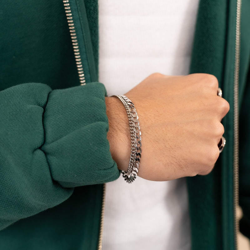 CURB CHAIN BRACELET 925 SILVER RHODIUM PLATED 3,30MM