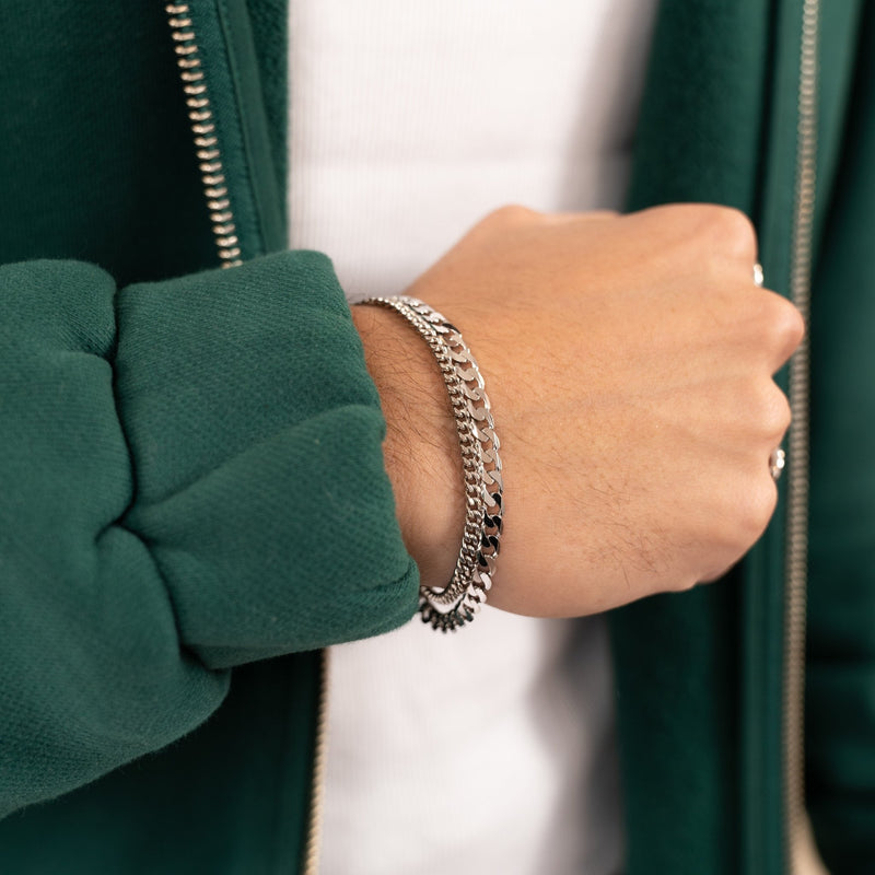 CURB CHAIN BRACELET 925 SILVER RHODIUM PLATED 3,30MM