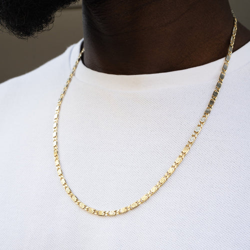 S CURB CHAIN 925 SILVER 18 CARAT GOLD PLATED 3,80MM - IDENTIM®