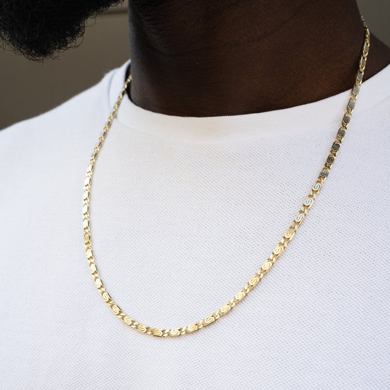 S CURB CHAIN 925 SILVER 18 CARAT GOLD PLATED 3,80MM