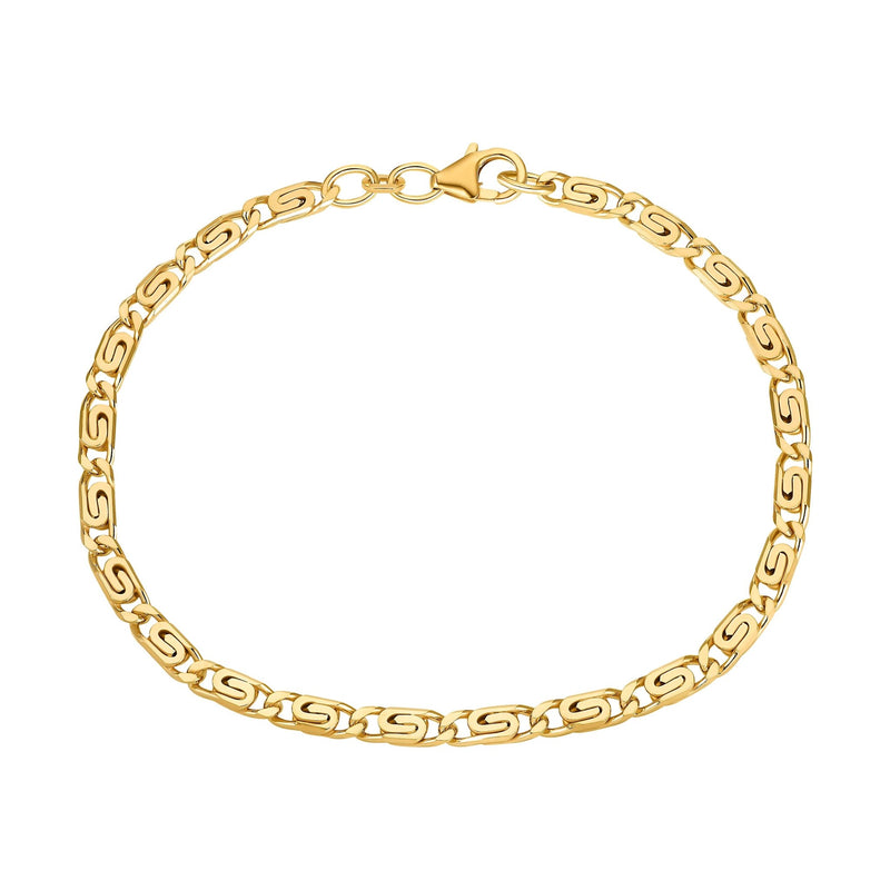 S CURB CHAIN BRACELET 3.80MM 925 SILVER 18 CARAT GOLD PLATED