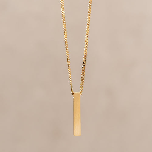BAR NECKLACE 925 SILVER 18 CARAT GOLD PLATED - IDENTIM®