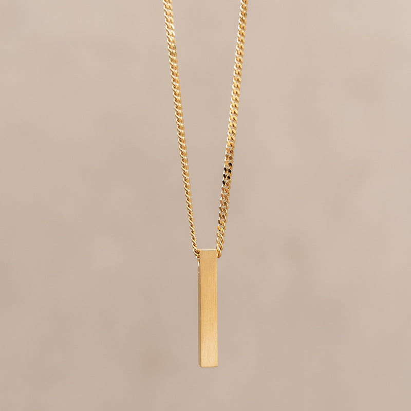 BAR NECKLACE 925 SILVER 18 CARAT GOLD PLATED