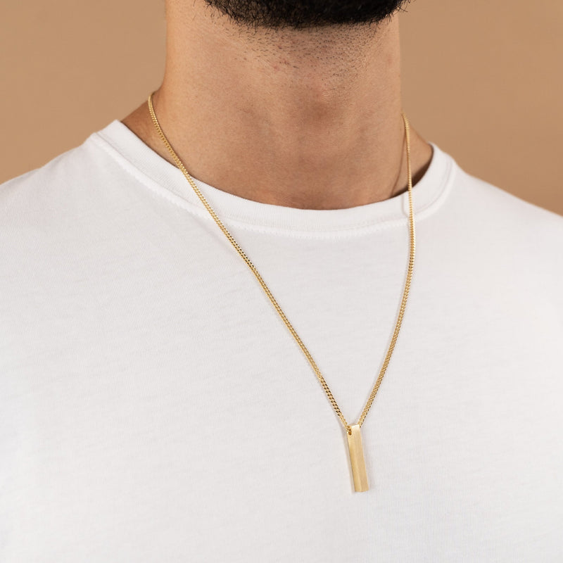 BAR NECKLACE 925 SILVER 18 CARAT GOLD PLATED