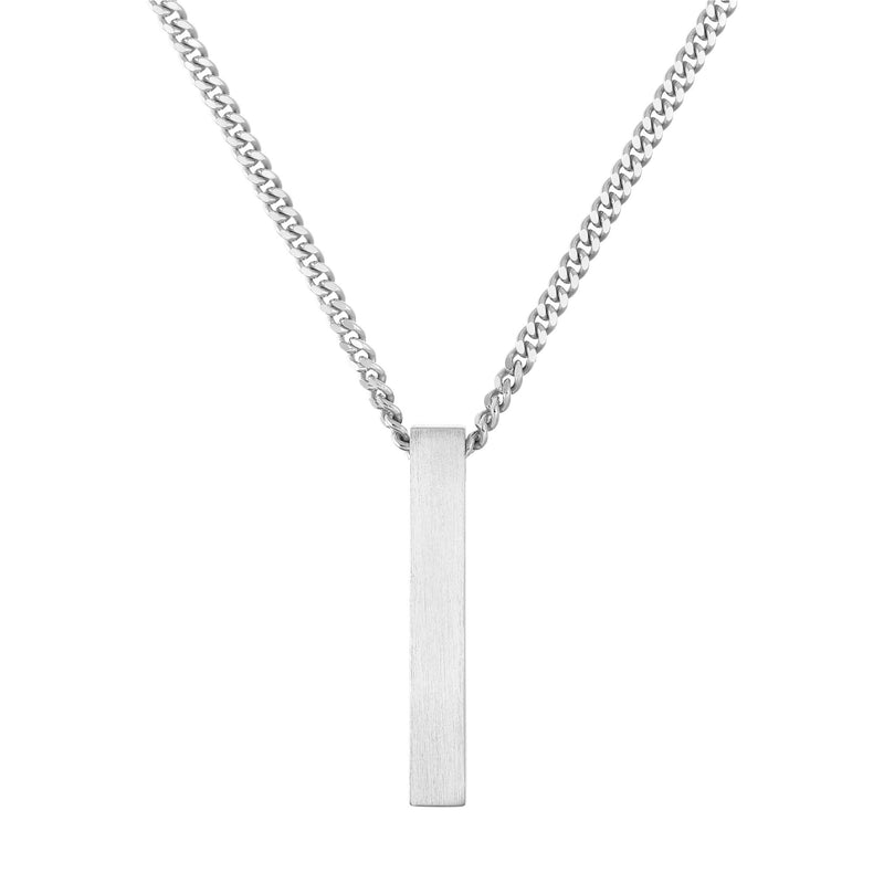 BAR NECKLACE 925 SILVER RHODIUM PLATED