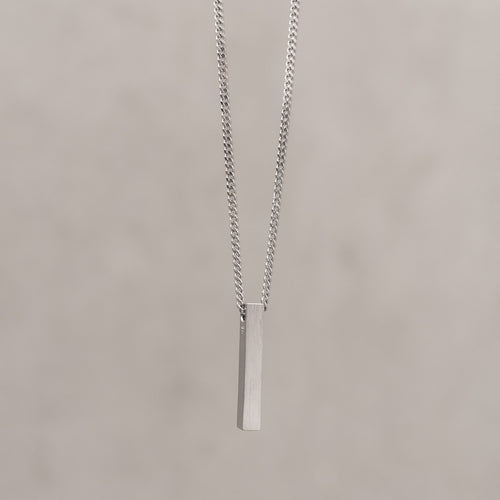 BAR NECKLACE 925 SILVER RHODIUM PLATED - IDENTIM®