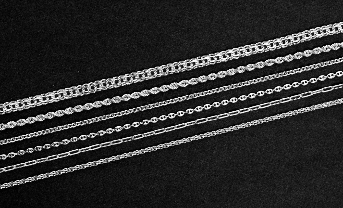 men's necklaces white gold