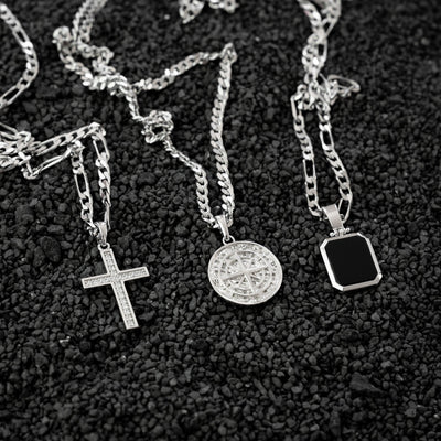 Men's necklaces silver gold-plated more pendants