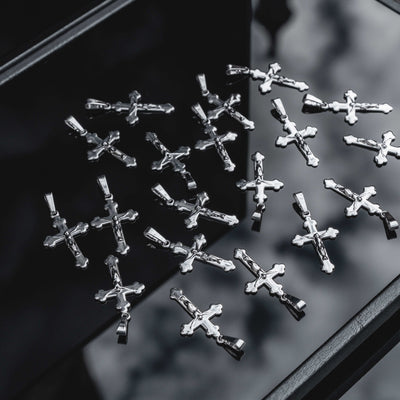 Men's cross necklaces silver rhodium-plated - IDENTIM®
