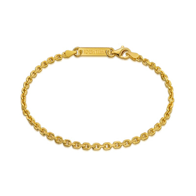 PEA CHAIN BRACELET 925 SILVER 18 CARAT GOLD PLATED 2,80MM