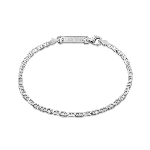 CURB CHAIN BRACELET 925 SILVER RHODIUM PLATED 2,80MM