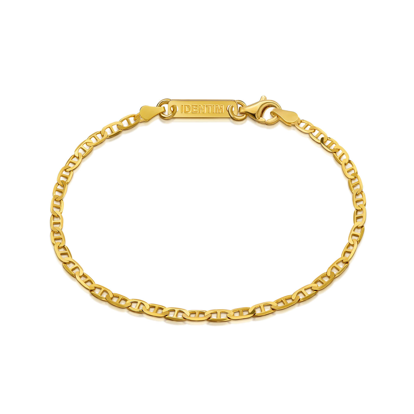 CURB CHAIN BRACELET 925 SILVER 18 CARAT GOLD PLATED 2,80MM