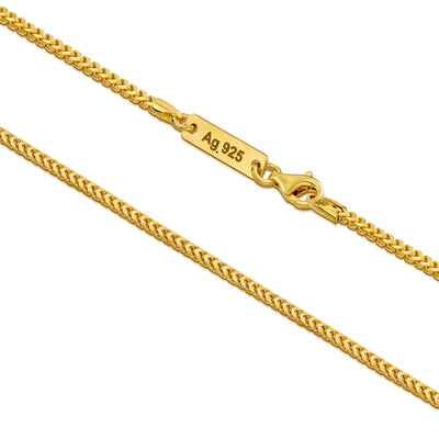 FRANCO CHAIN 925 SILVER 18 CARAT GOLD PLATED 1,60MM