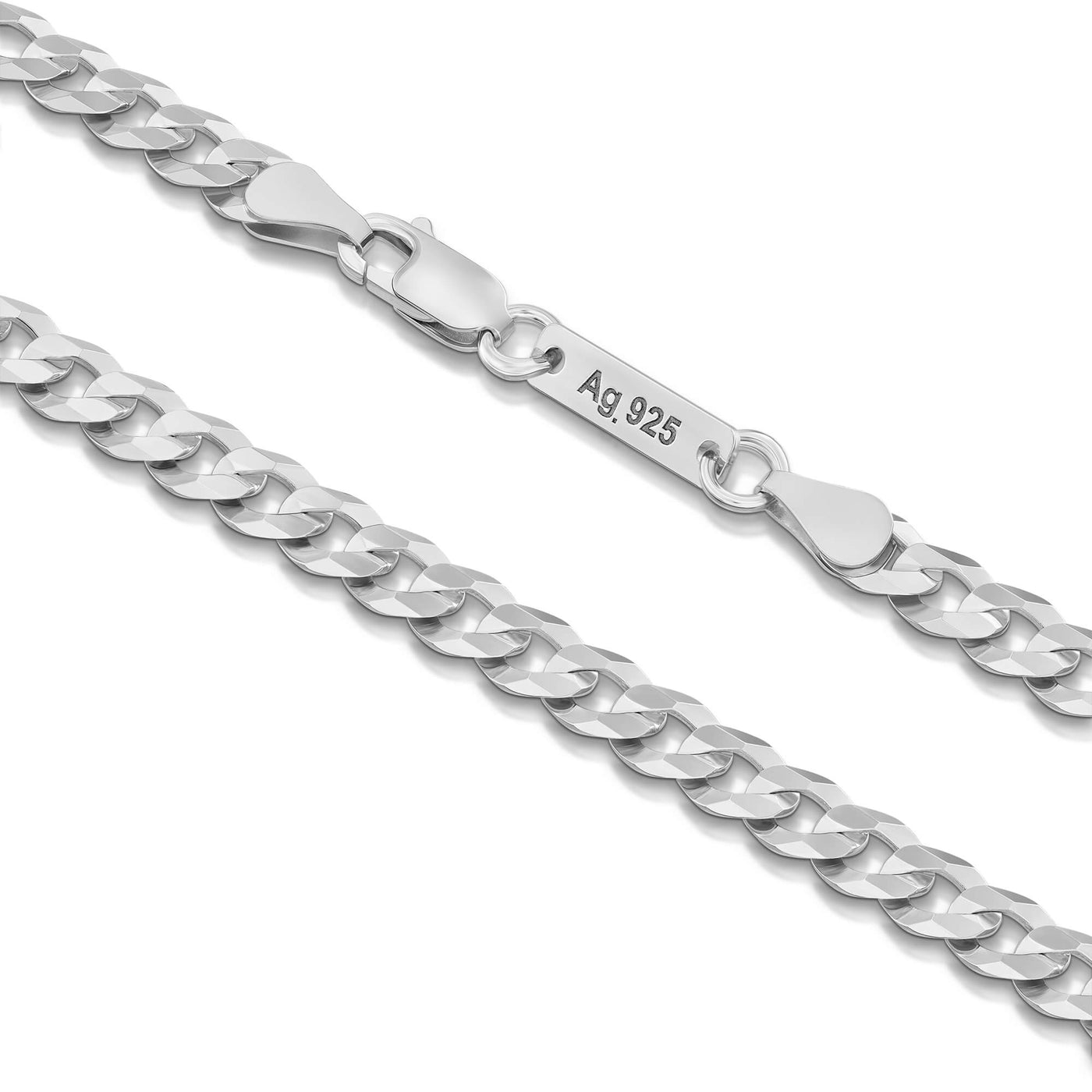 CURB CHAIN BRACELET 925 SILVER RHODIUM PLATED 5,00MM