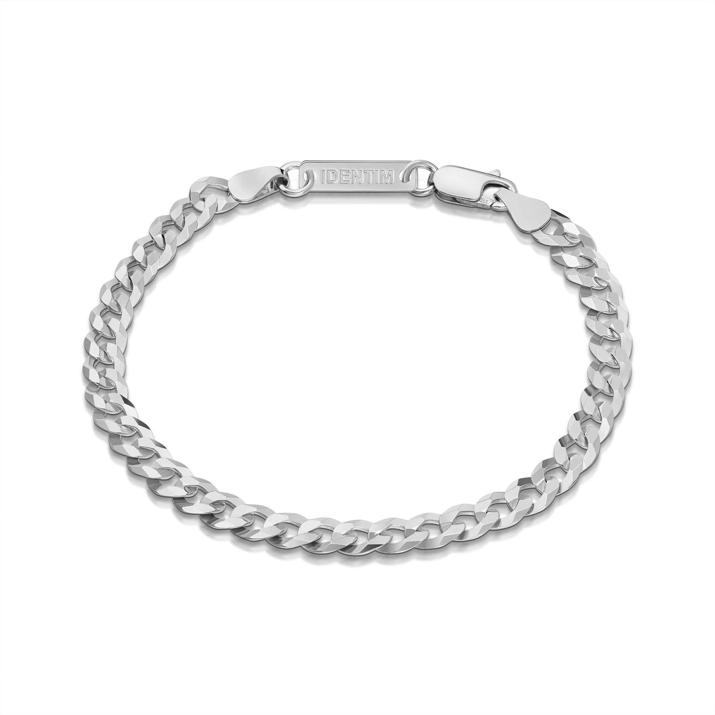 CURB CHAIN BRACELET 925 SILVER RHODIUM PLATED 5,00MM