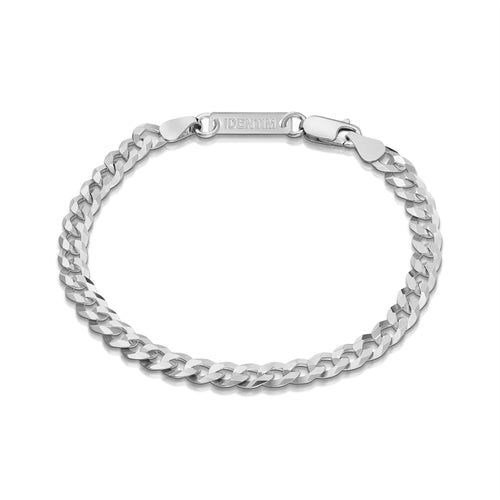 CURB CHAIN BRACELET 925 SILVER RHODIUM PLATED 5,00MM