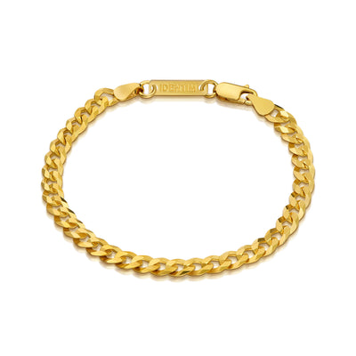 CURB CHAIN BRACELET 5.00MM 925 SILVER 18 CARAT GOLD PLATED