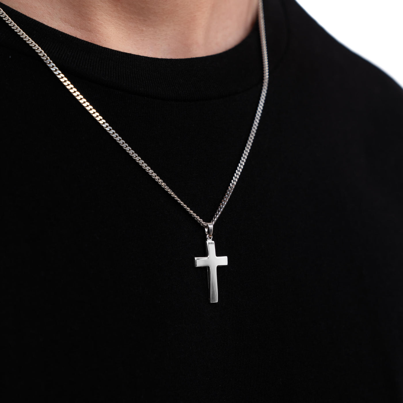 CROSS NECKLACE 925 SILVER RHODIUM PLATED