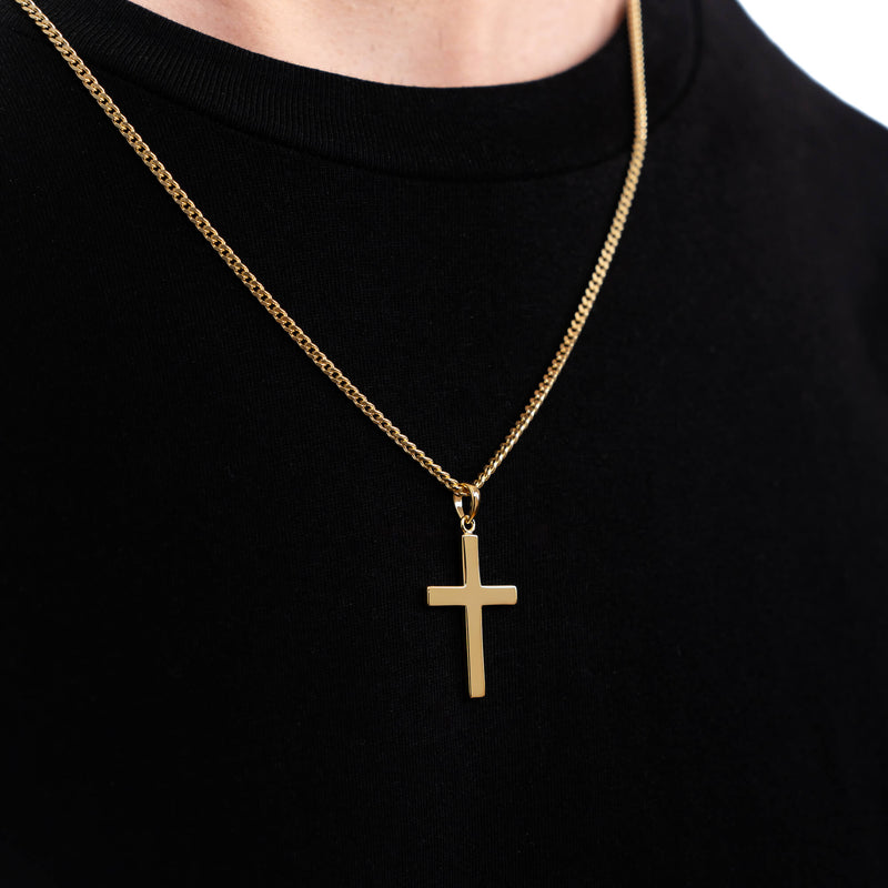 CROSS NECKLACE 925 SILVER 18 CARAT GOLD PLATED