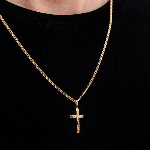 CROSS BODY NECKLACE 925 SILVER 18 CARAT GOLD PLATED