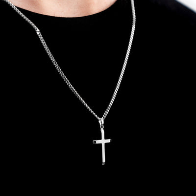 CROSS NECKLACE 925 SILVER RHODIUM PLATED