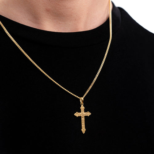 CROSS NECKLACE ORNAMENTS 925 SILVER 18 CARAT GOLD PLATED