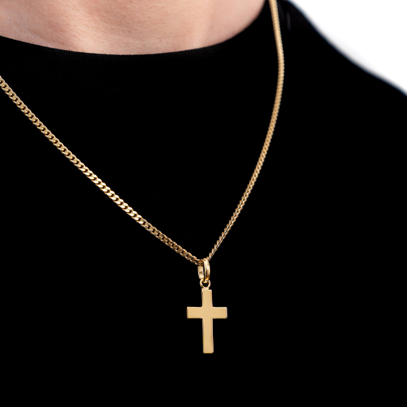 CROSS NECKLACE 925 SILVER 18 CARAT GOLD PLATED