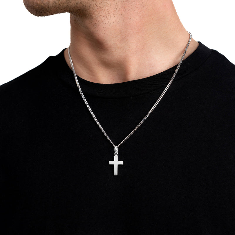 CROSS NECKLACE 925 SILVER RHODIUM PLATED