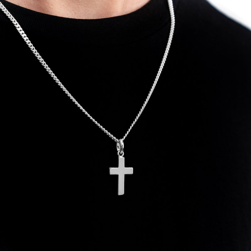 CROSS NECKLACE 925 SILVER RHODIUM PLATED