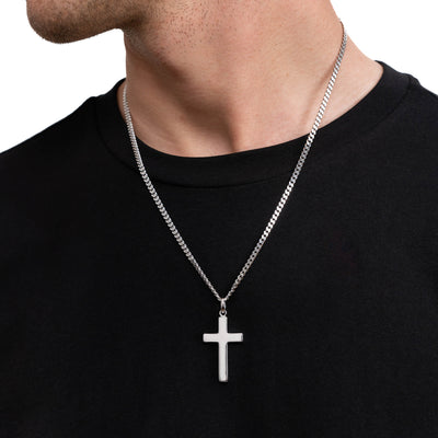 CROSS NECKLACE 925 SILVER RHODIUM PLATED