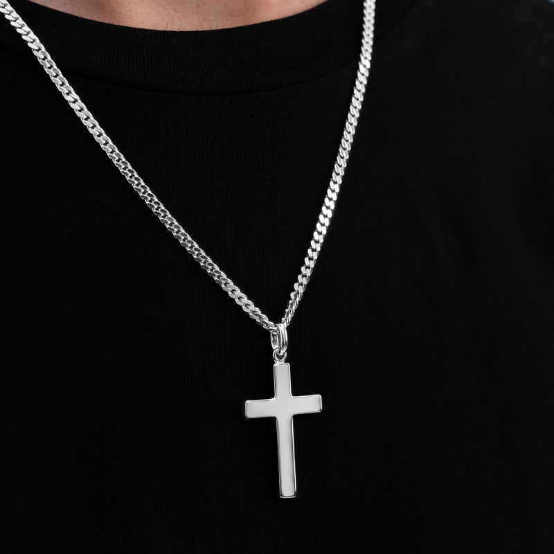 CROSS NECKLACE 925 SILVER RHODIUM PLATED