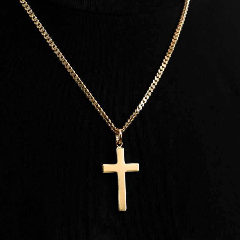 CROSS NECKLACE 925 SILVER 18 CARAT GOLD PLATED