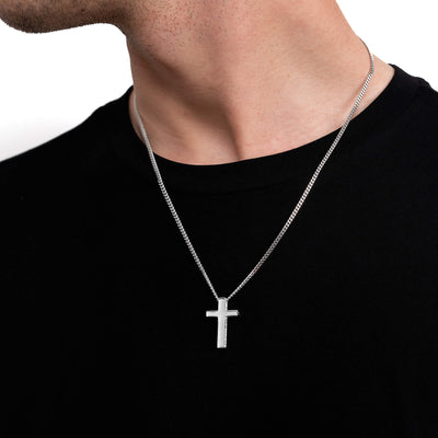 CROSS NECKLACE 925 SILVER RHODIUM PLATED