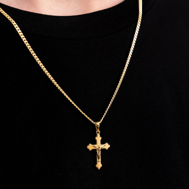 CROSS BODY NECKLACE 925 SILVER 18 CARAT GOLD PLATED