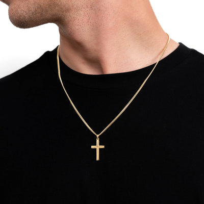 CROSS NECKLACE 925 SILVER 18 CARAT GOLD PLATED