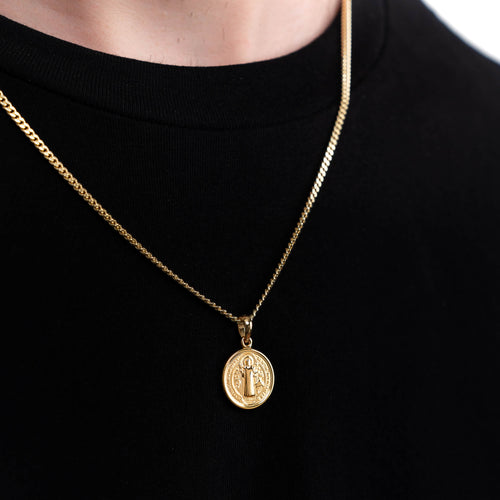 BENEDICTUS NECKLACE 925 SILVER 18 CARAT GOLD PLATED