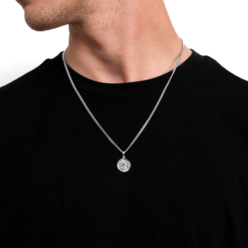 BENEDICTUS NECKLACE 925 SILVER RHODIUM-PLATED