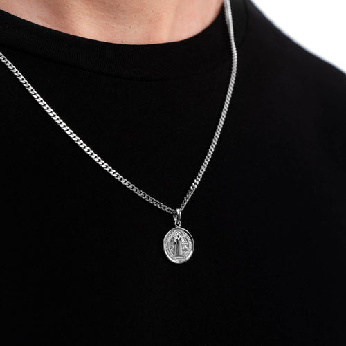 BENEDICTUS NECKLACE 925 SILVER RHODIUM PLATED