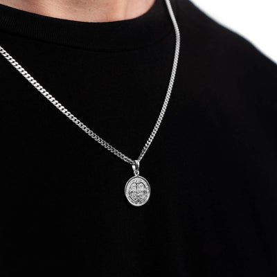 BENEDICTUS NECKLACE 925 SILVER RHODIUM-PLATED