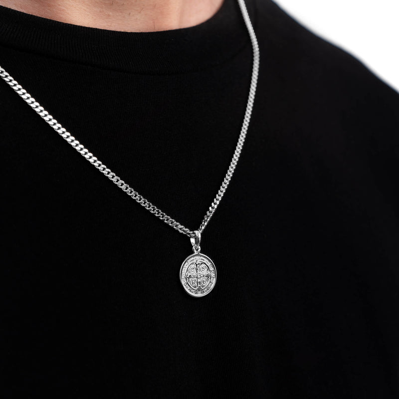 BENEDICTUS NECKLACE 925 SILVER RHODIUM-PLATED